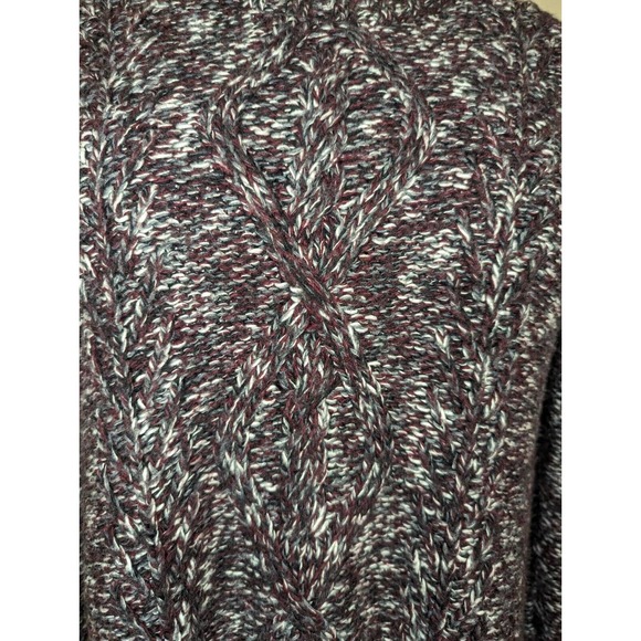 Madewell Firelight Marled Pullover Chunky Cable Knit Split Side Sweater Size L - Picture 5 of 10